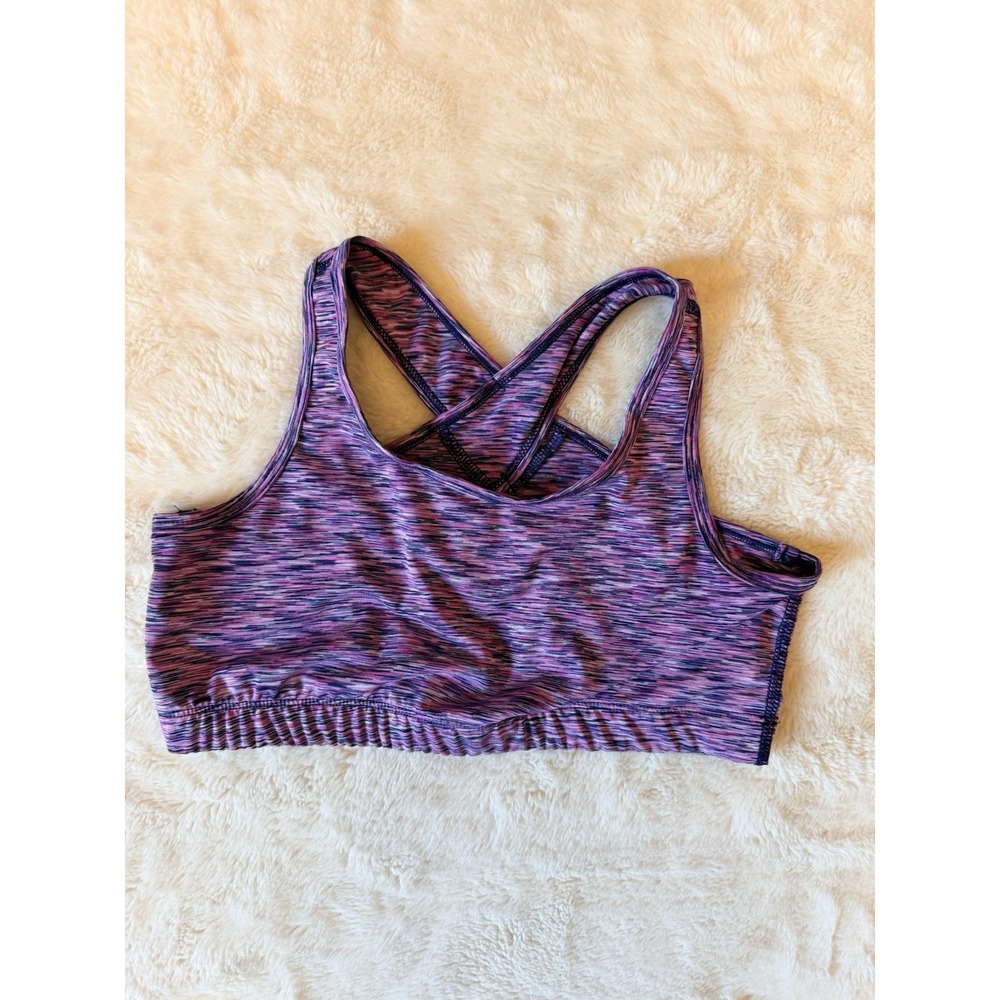 Sports Bra Medium Purple Pink Blue Stretch Activewear BCG Keyhole Back